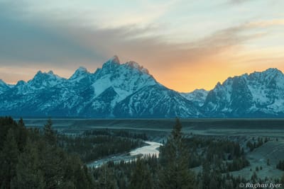 Sunset over the Tetons
