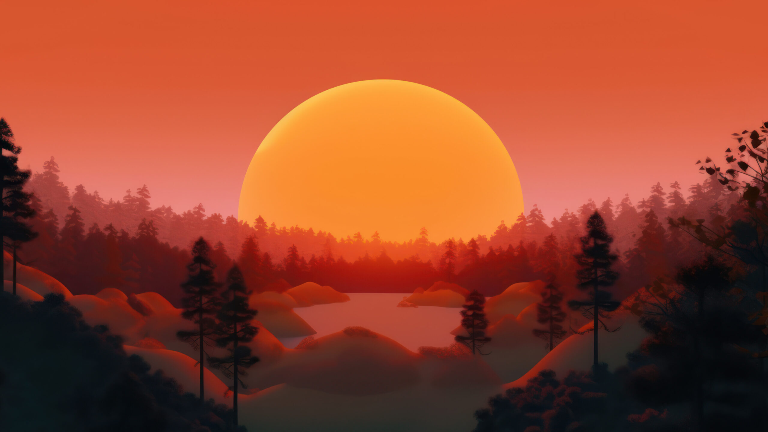 Sunset Scenery Minimal 4K Wallpapers, HD Wallpapers
