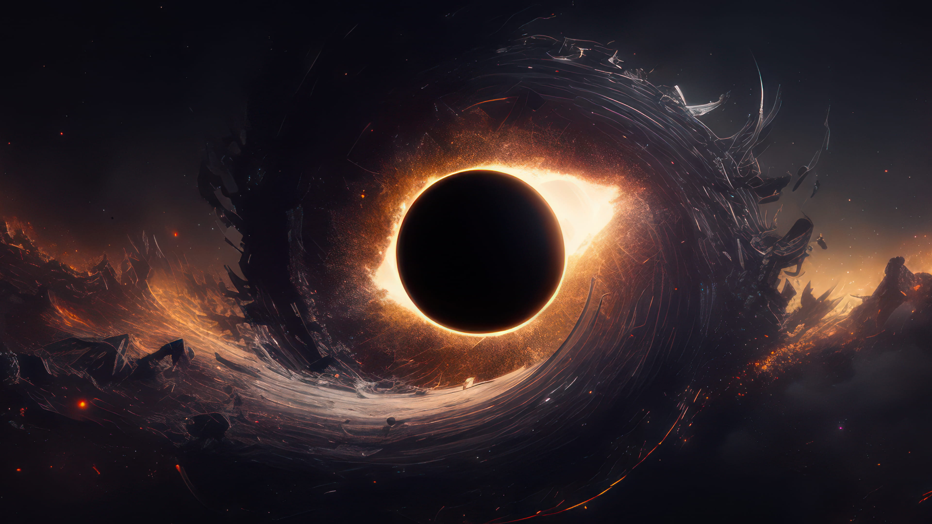 Download 4k Black Hole With Bright Horizon Wallpaper  Wallpaperscom