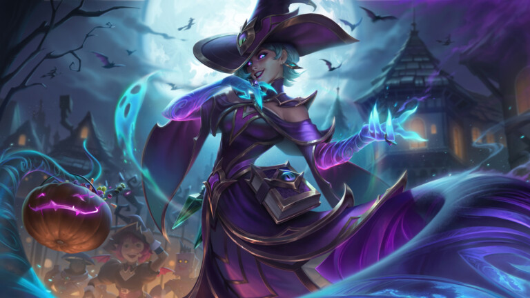 A stunning 4K wallpaper featuring the Bewitching Cassiopeia skin from the popular game League of Legends.