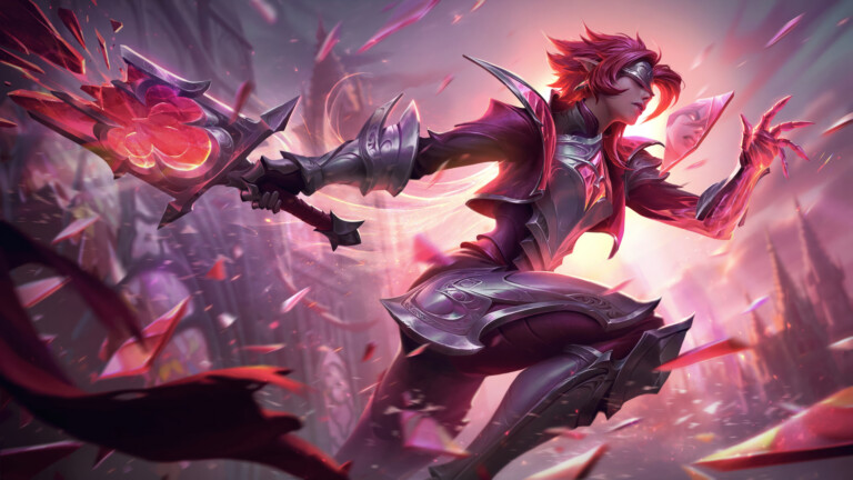 A stunning 4K desktop wallpaper featuring the Broken Covenant Riven skin from League of Legends.