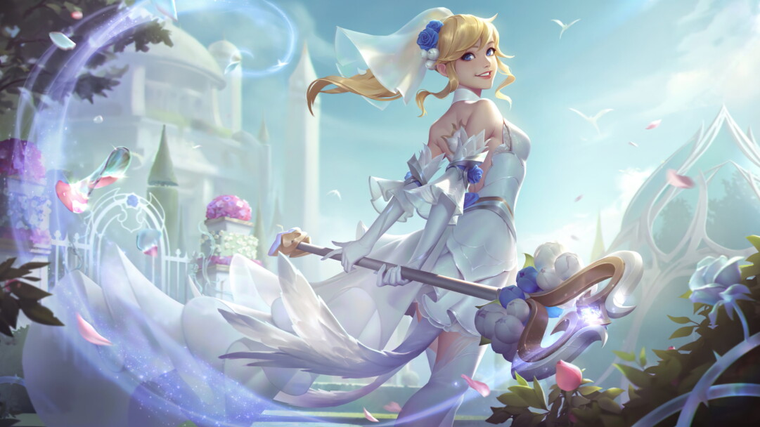 A stunning 4K desktop wallpaper featuring the Crystal Rose Lux skin in League of Legends Wild Rift.