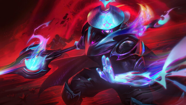 A stunning 4K wallpaper featuring the Empyrean Jax skin from League of Legends. Jax, a skilled weapons master, is shown with his new skin.