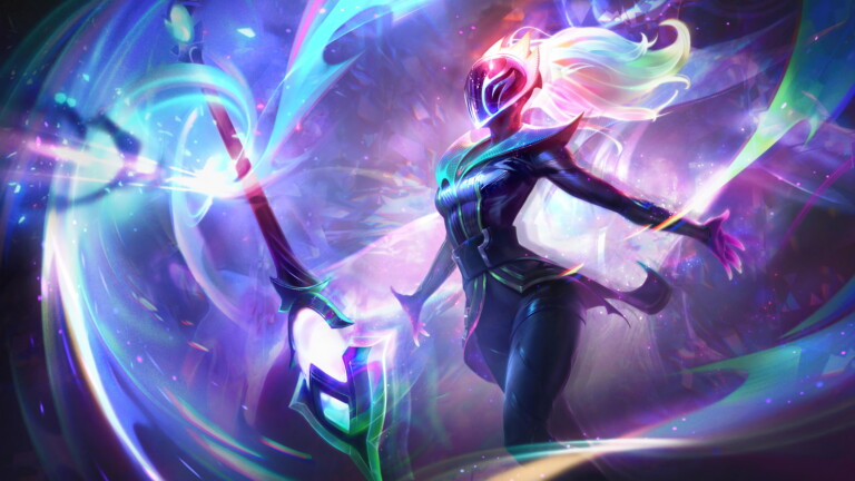 Experience 4K wallpaper of the celestial magic of Empyrean Lux skin from League of Legends.