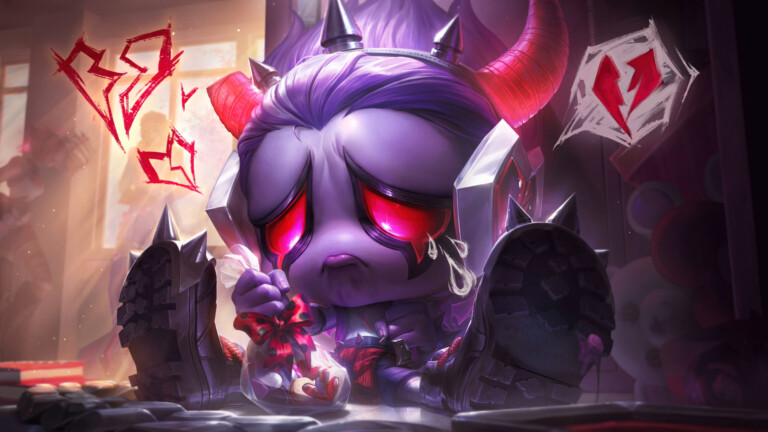 4K Desktop Wallpaper featuring the Heartache Amumu Valentine skin in League of Legends.