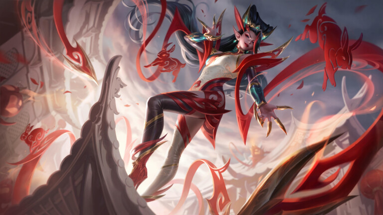 Mythic Zyra skin splash art in League of Legends, featuring vibrant colors and intricate details.