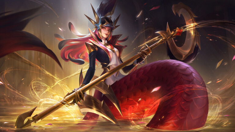Wild Rift Nami Glorious Crimson Skin 4K Desktop Wallpaper"