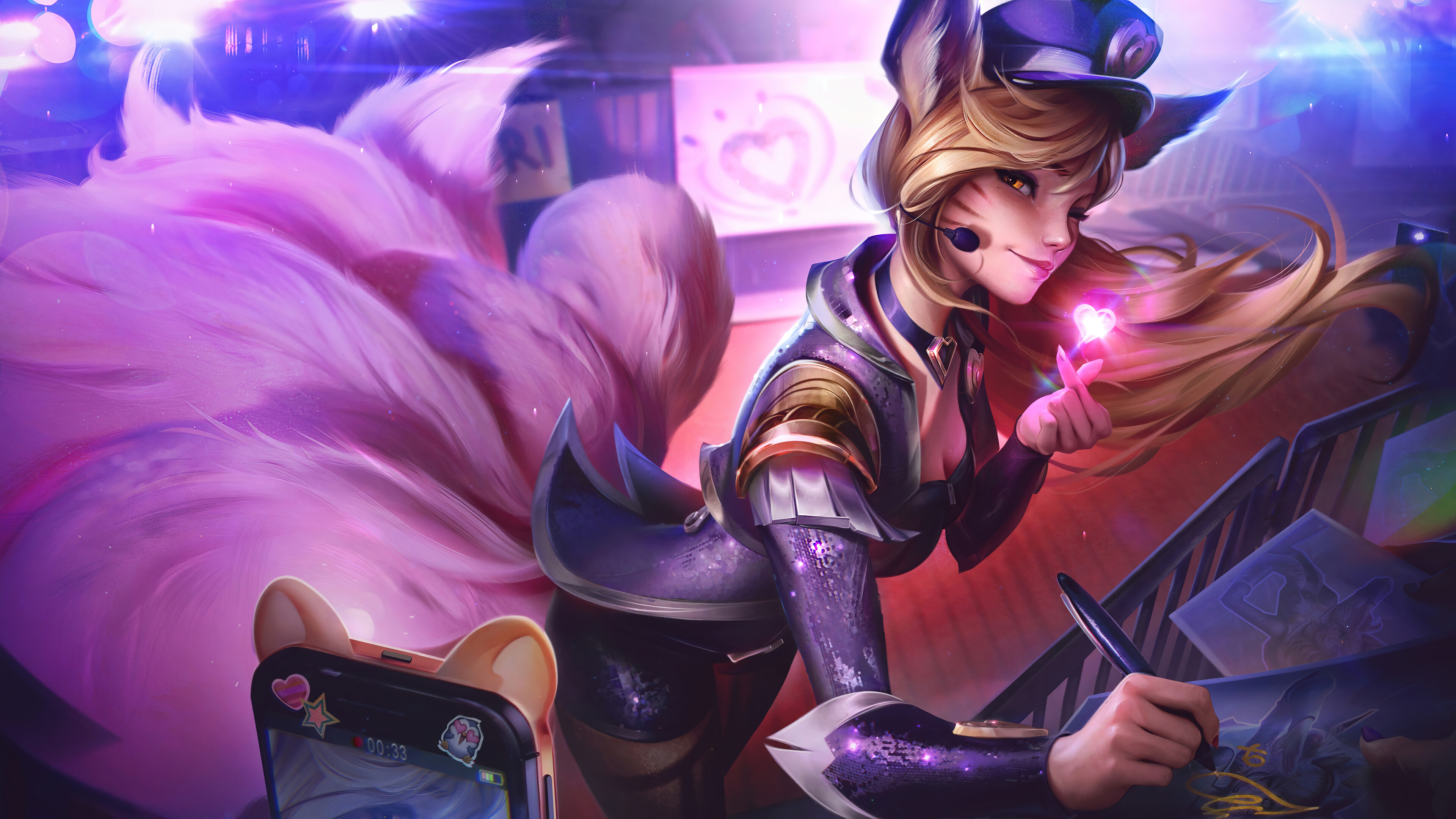 Arcana Ahri Skin Splash Art 4K Wallpaper iPhone HD Phone 3601g