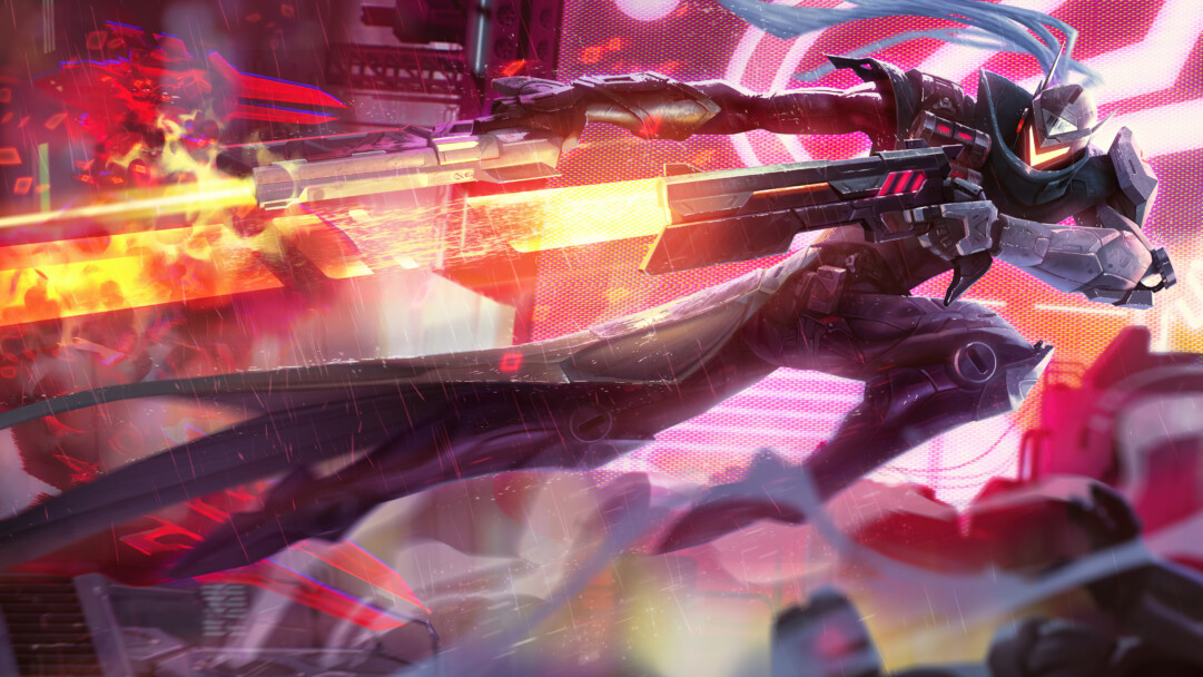A high-quality 4K wallpaper featuring the Project Lucian skin from League of Legends.
