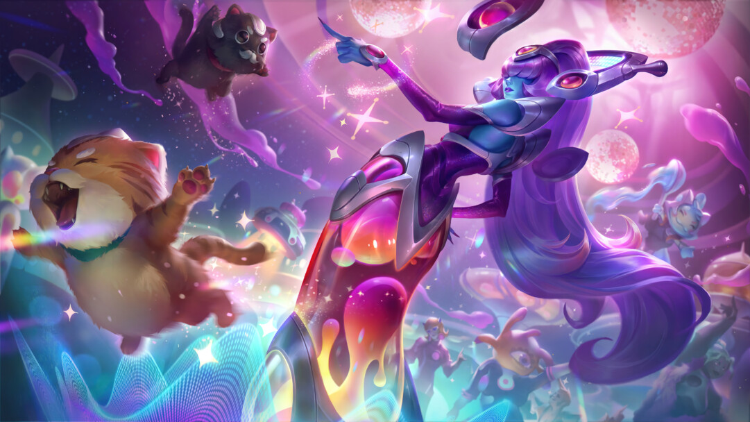 A stunning 4K desktop wallpaper featuring the Space Groove Lissandra skin from League of Legends.