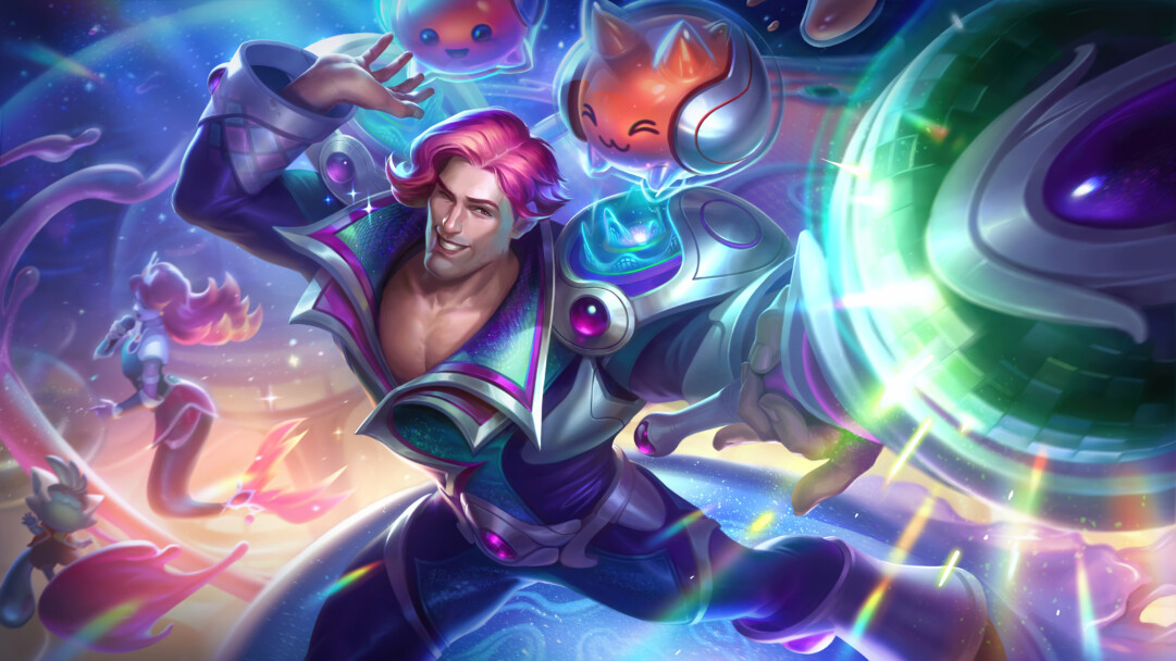 A dazzling 4K desktop wallpaper featuring the Space Groove Taric skin from League of Legends.