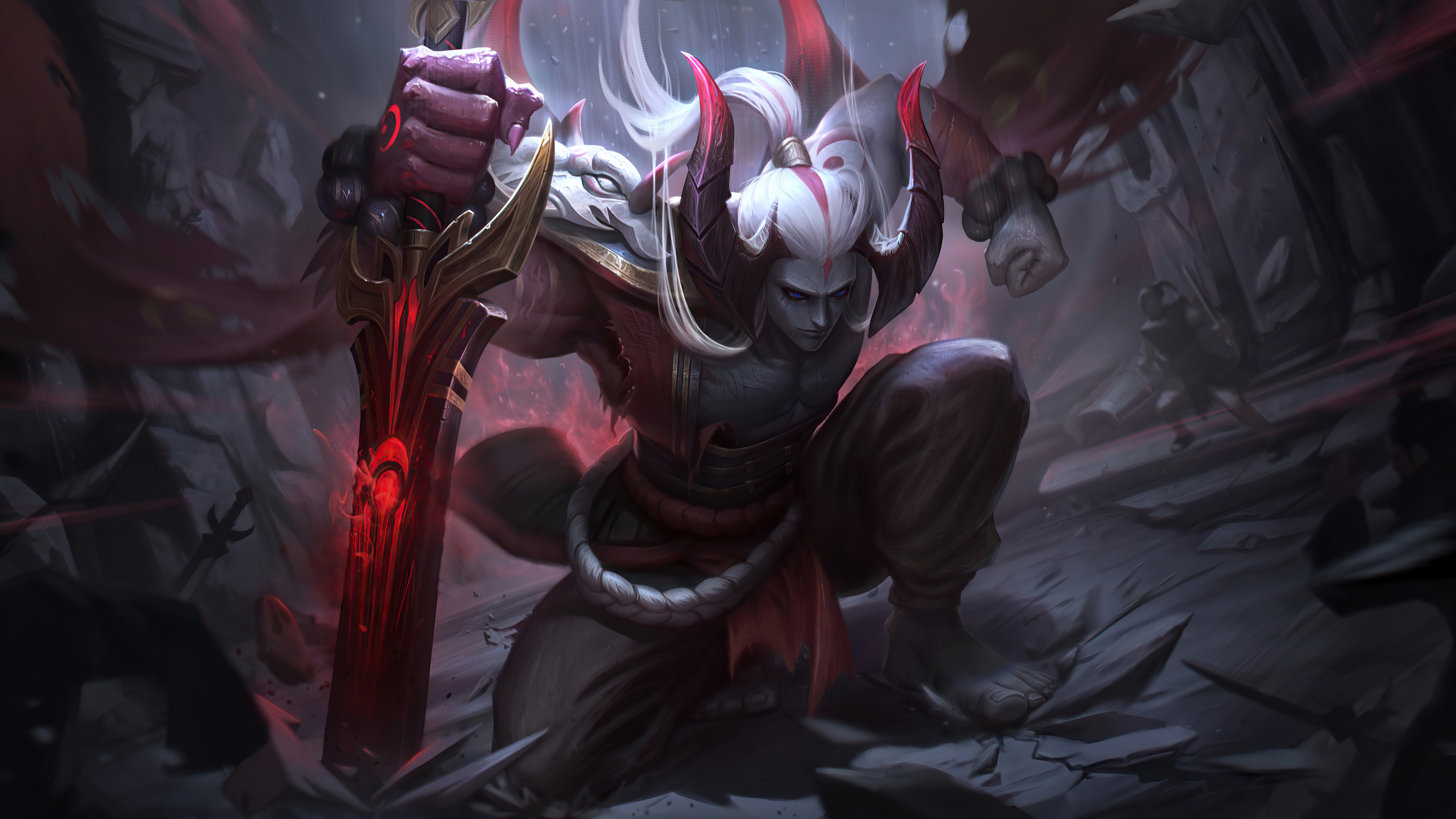 Aatrox Blood Moon Skin League of Legends 4K Wallpaper - Pixground
