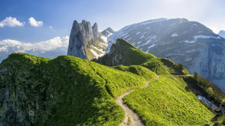 Enjoy the breathtaking beauty of the Appenzell Alps with this stunning 4K wallpaper. This wallpaper showcases the stunning mountain landscape of Appenzell, with gorgeous scenery that is sure to captivate nature enthusiasts.