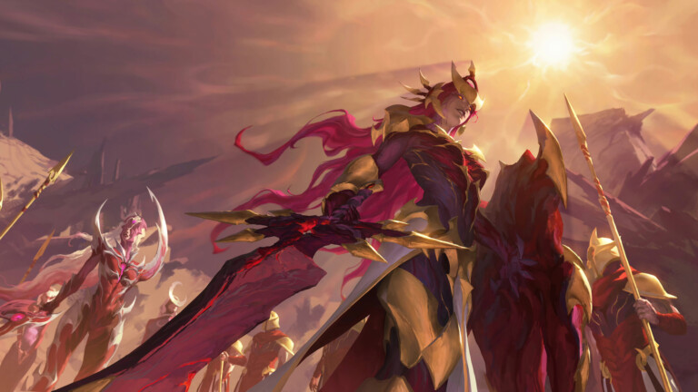 A stunning 4K desktop wallpaper featuring Leona in her Corrupted Skin from League of Legends.