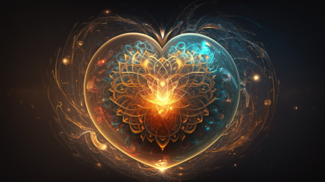 A stunning 4K wallpaper featuring a sparkling heart shining with vitality. This abstract ai generated art is futuristic and glowing, with vibrant energy that will enhance the look of your screen.