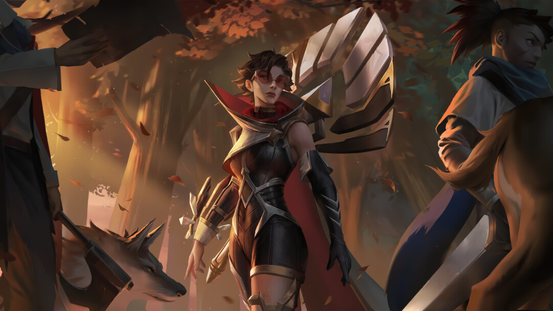 A stunning 4K desktop wallpaper featuring Vayne in her Demacia Runeterra skin from League of Legends.