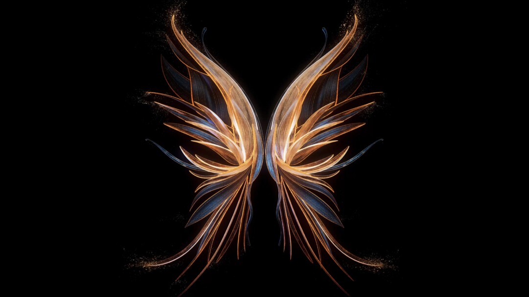 A beautiful digital art wallpaper featuring angel wings in stunning 4K resolution.