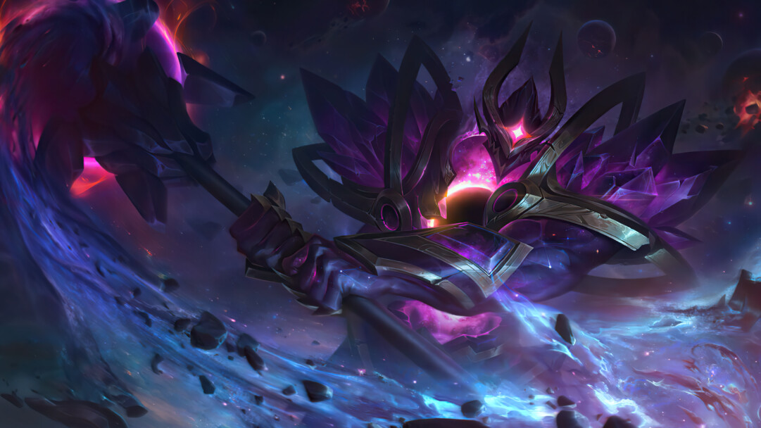 Enjoy this stunning 4K desktop wallpaper featuring the Dark Star Mordekaiser skin from League of Legends.