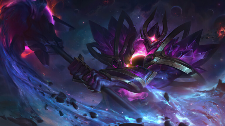 Enjoy this stunning 4K desktop wallpaper featuring the Dark Star Mordekaiser skin from League of Legends.