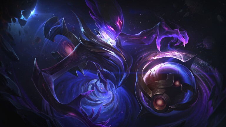 A mesmerizing 4K wallpaper featuring Orianna's Dark Star skin from League of Legends.