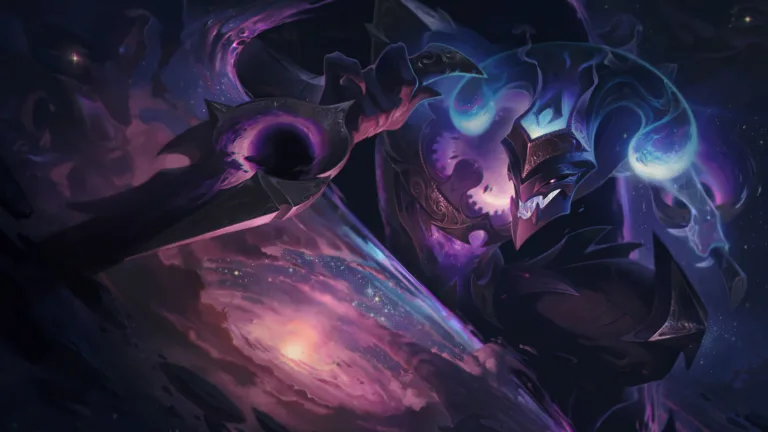 Get lost in the shadows with this stunning 4K wallpaper featuring the Dark Star Shaco skin from League of Legends. Perfect for any fan of the game who wants to show off their love for the trickster assassin.