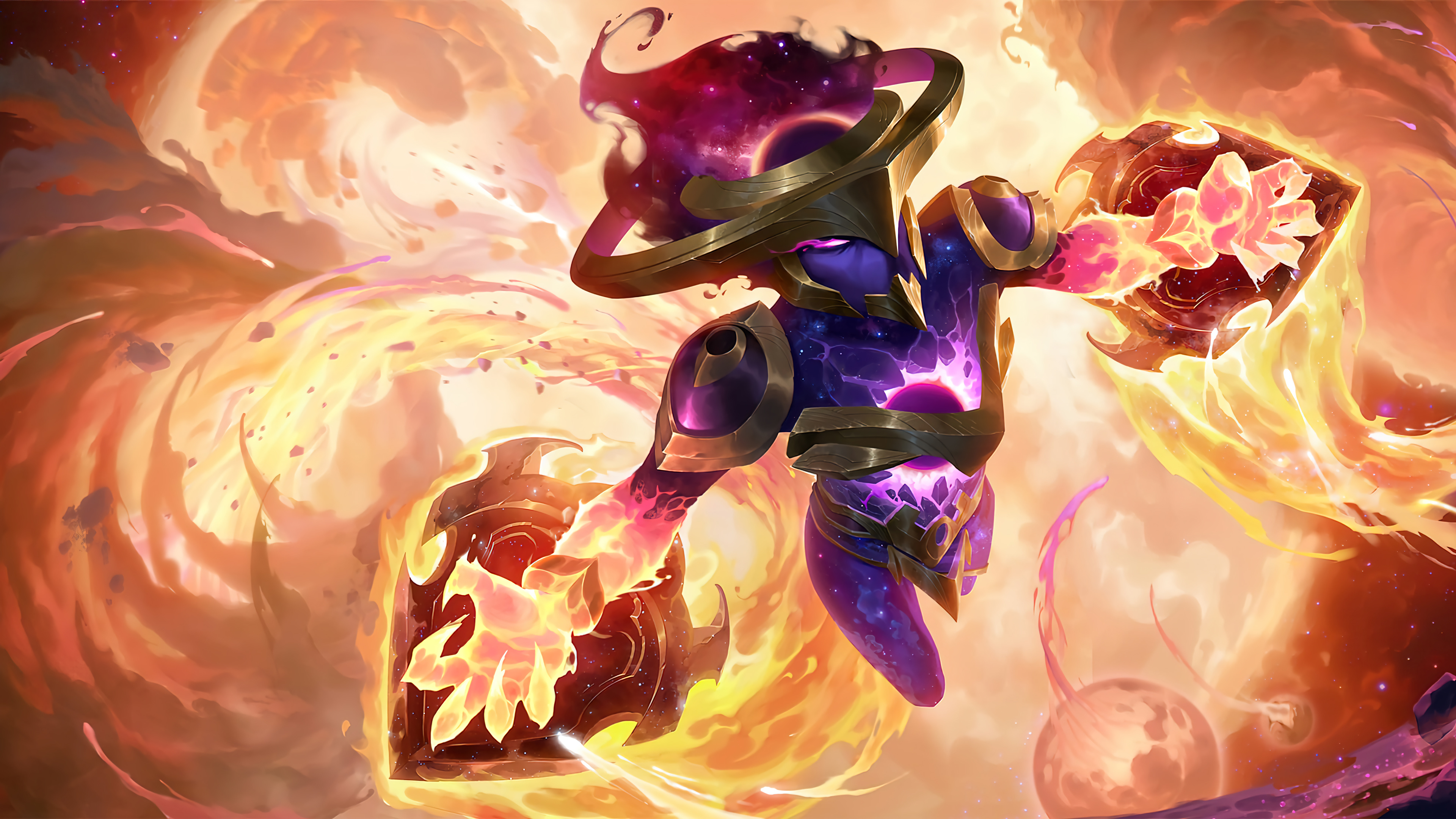 A stunning 4K wallpaper featuring the Dark Star Shyvana Skin from Legends of Runeterra.
