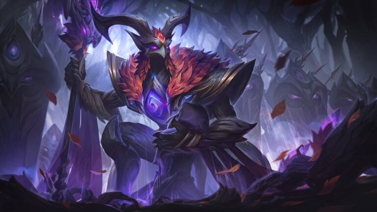 A mesmerizing 4K wallpaper featuring the Elderwood Azir skin from League of Legends, showcasing the mystical and natural elements of the Elderwood universe