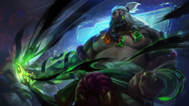 A stunning 4K desktop wallpaper featuring the Inkshadow Udyr skin from League of Legends.