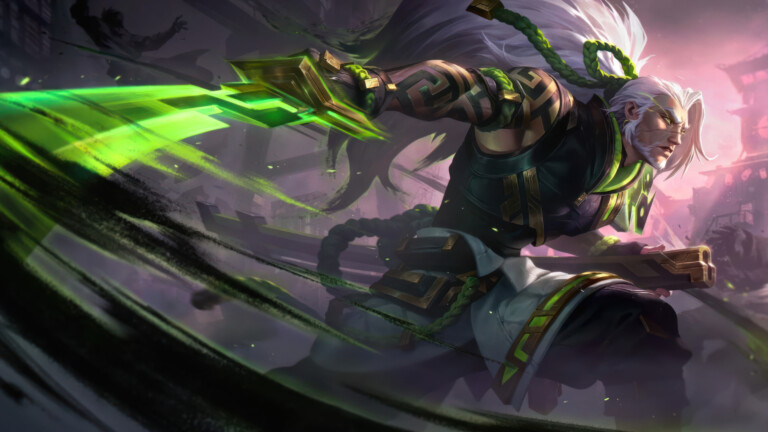 A stunning 4K desktop wallpaper featuring the Inkshadow Yasuo skin from League of Legends.