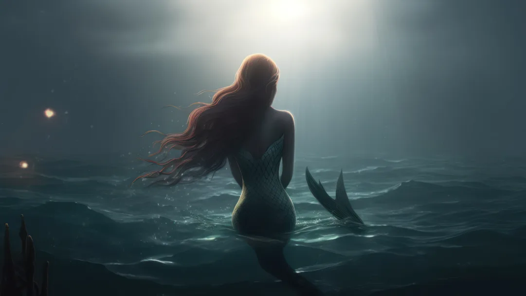 Experience the magical world of the ocean with this stunning 4K wallpaper featuring a lonely mermaid. The exquisite digital art depicts a mythical creature in its natural habitat, surrounded by the captivating beauty of the sea.