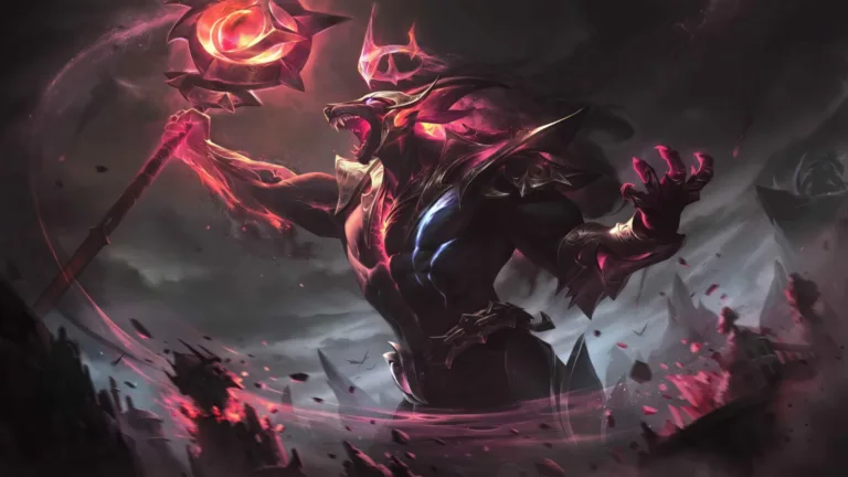 Get ready to dominate the battlefield with this Nightbringer Nasus skin from League of Legends.