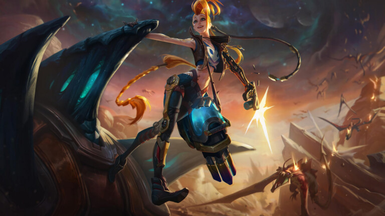A stunning 4K wallpaper of the Jinx Odyssey skin from League of Legends.