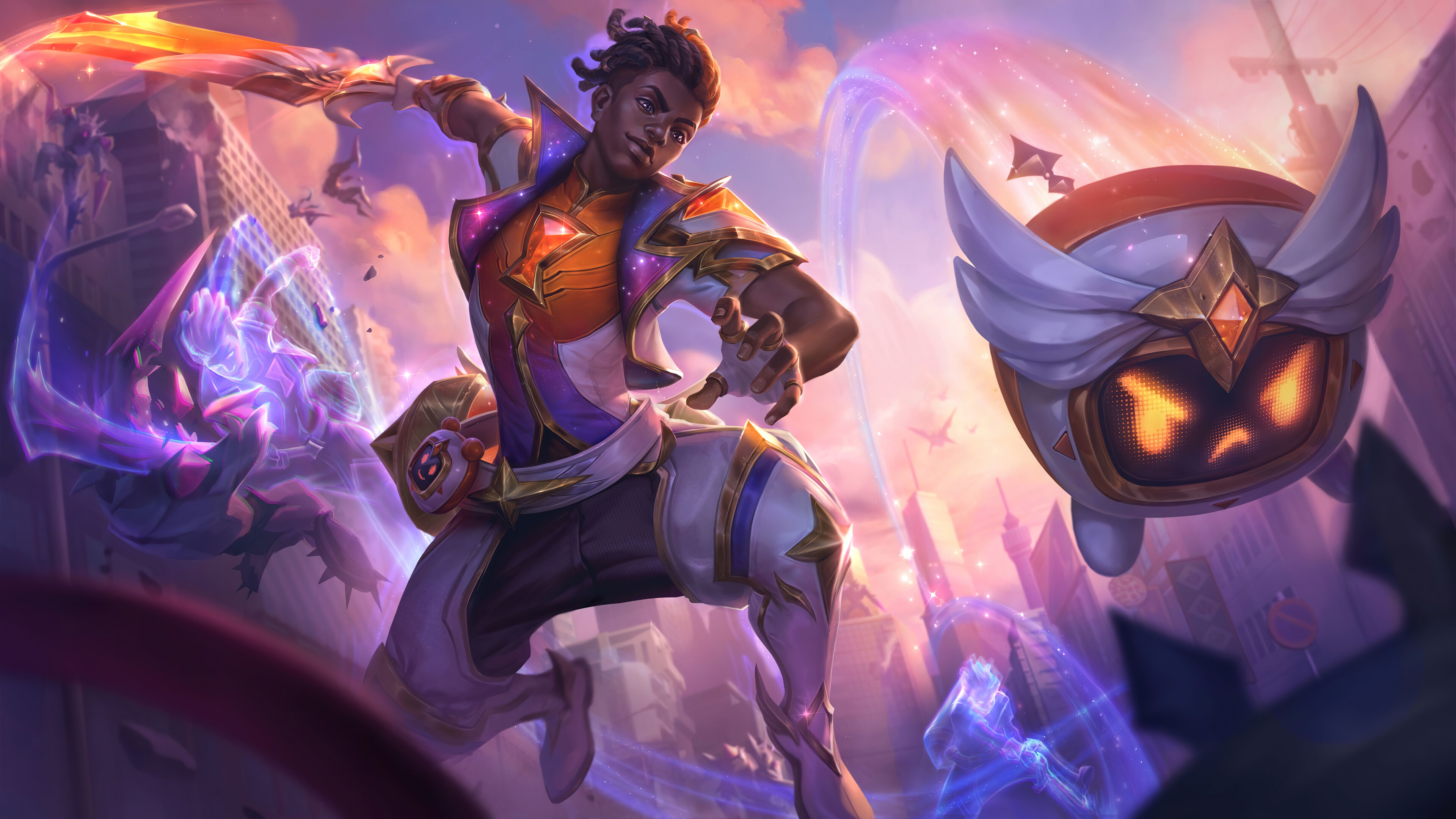 A stunning 4K desktop wallpaper featuring the Star Guardian Ekko skin from League of Legends.