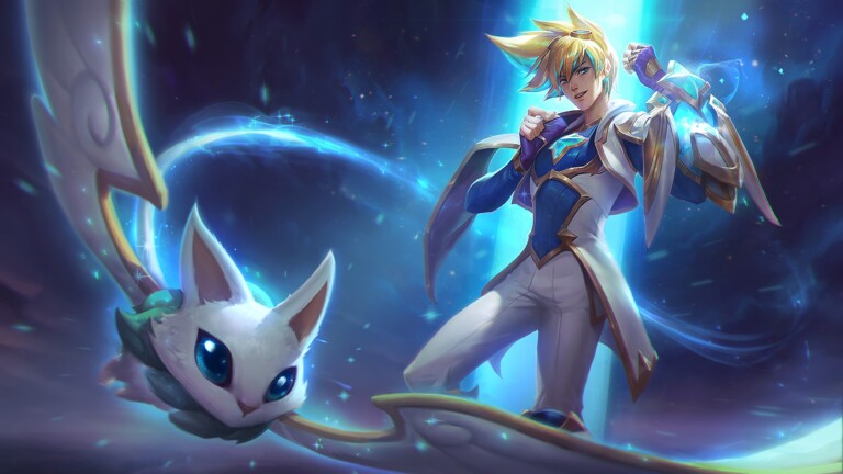 A stunning 4K desktop wallpaper featuring the Star Guardian Ezreal skin from League of Legends.