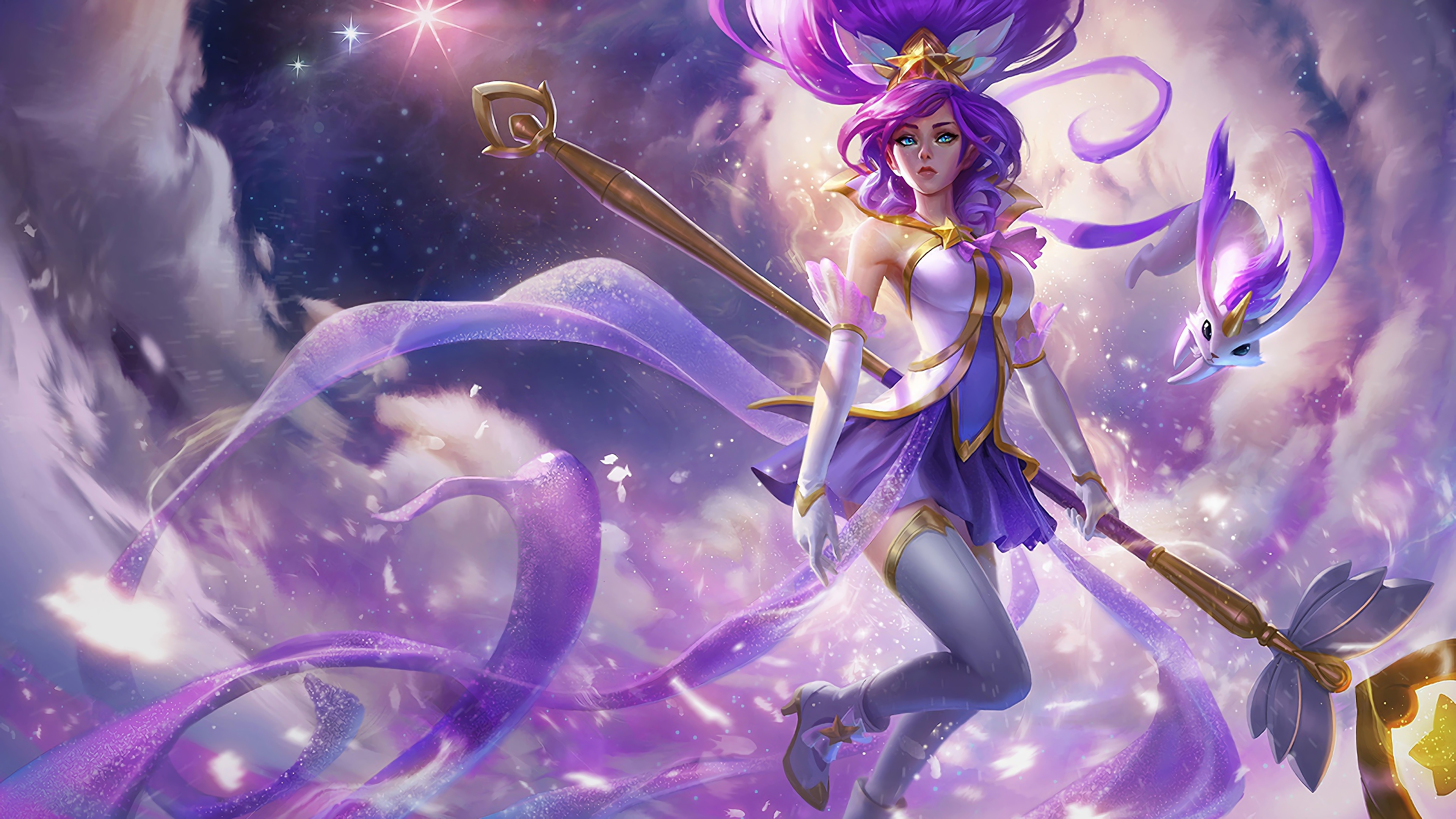 A stunning 4K desktop wallpaper featuring the Star Guardian Janna skin from League of Legends.