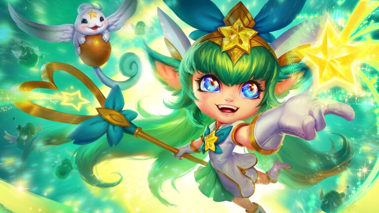 A beautiful 4K desktop wallpaper featuring Star Guardian Lulu, a skin from the popular MOBA game League of Legends.