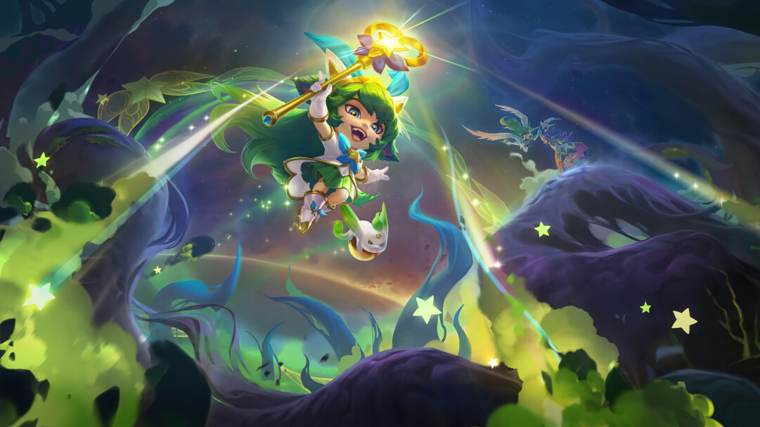 A stunning 4K desktop wallpaper featuring the Star Guardian Lulu skin from League of Legends Legends of Runeterra.