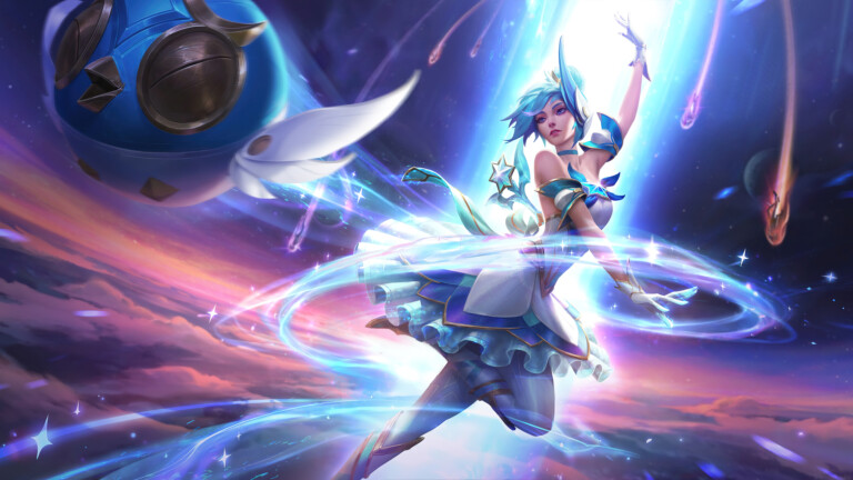 A beautiful 4K wallpaper featuring the Star Guardian Orianna skin from League of Legends Wild Rift.