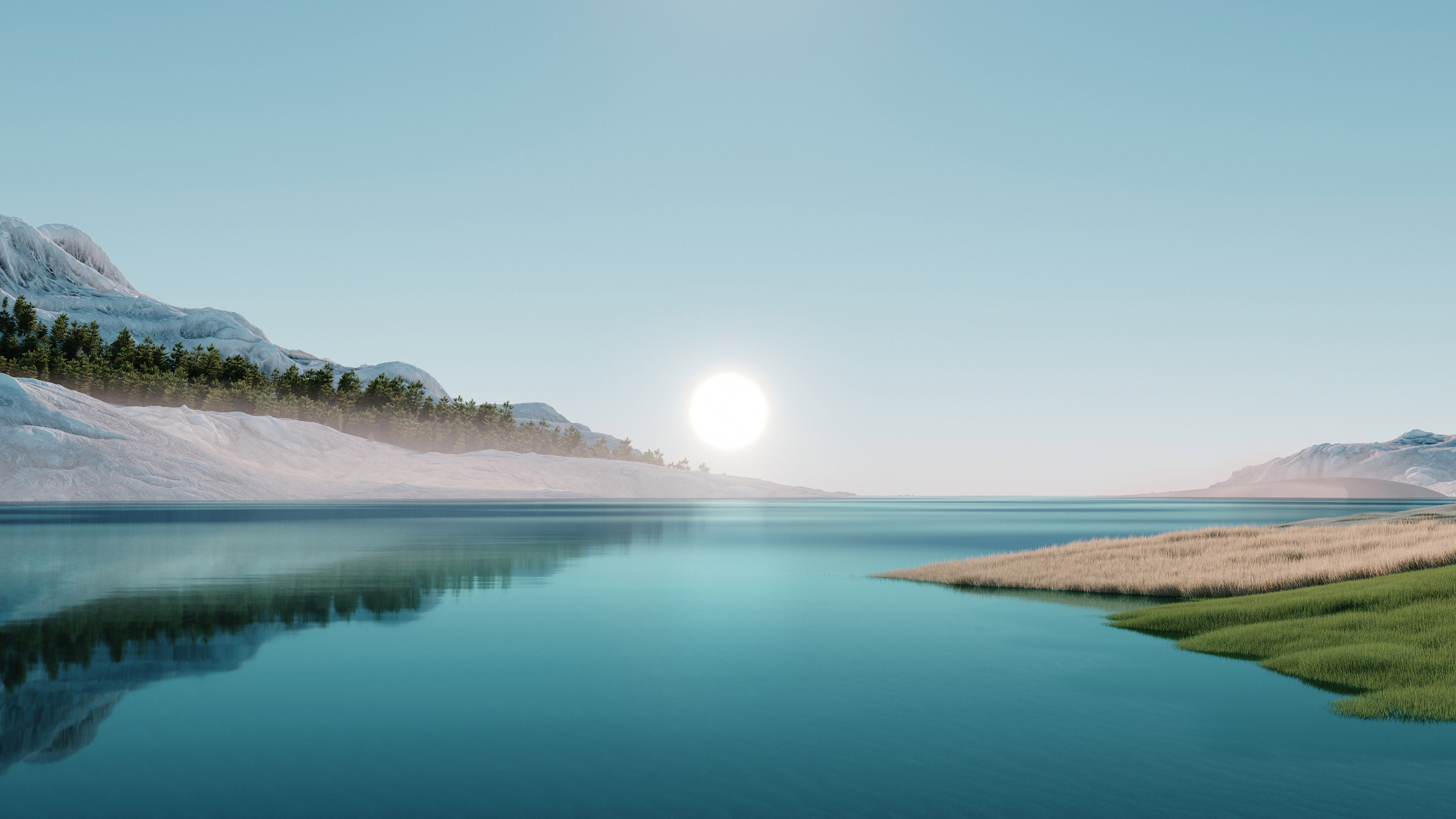 Experience the beauty of a stunning sunrise with this digital art wallpaper designed for Windows 11.