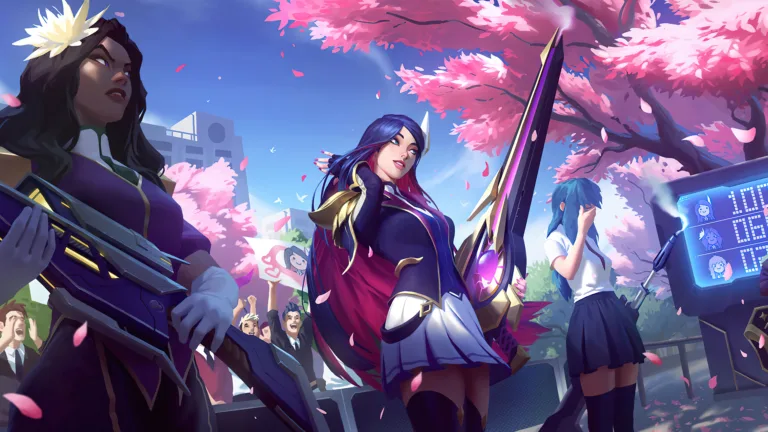 A high-quality 4K wallpaper featuring the Battle Academia Caitlyn Lvl 1 Skin from Legends of Runeterra. Caitlyn, the sharpshooter of Piltover, is depicted in her stylish Battle Academia outfit, ready for action. Experience the excitement and thrill of League Of Legends on your screen. Simply click the download button to bring this masterpiece to life on your screen as a desktop wallpaper or save it for later in your picture collection.