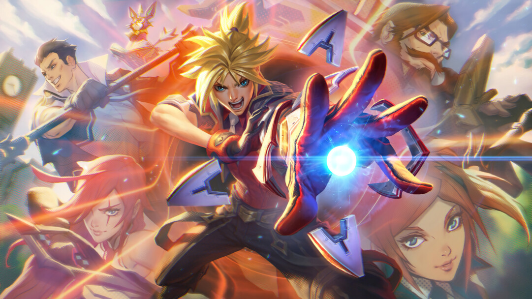A mesmerizing 4K wallpaper featuring the Battle Academia Ezreal skin from League of Legends Wild Rift. Ezreal, the Prodigal Explorer, is depicted in his Battle Academia attire, wielding his mystical gauntlet and ready for battle.