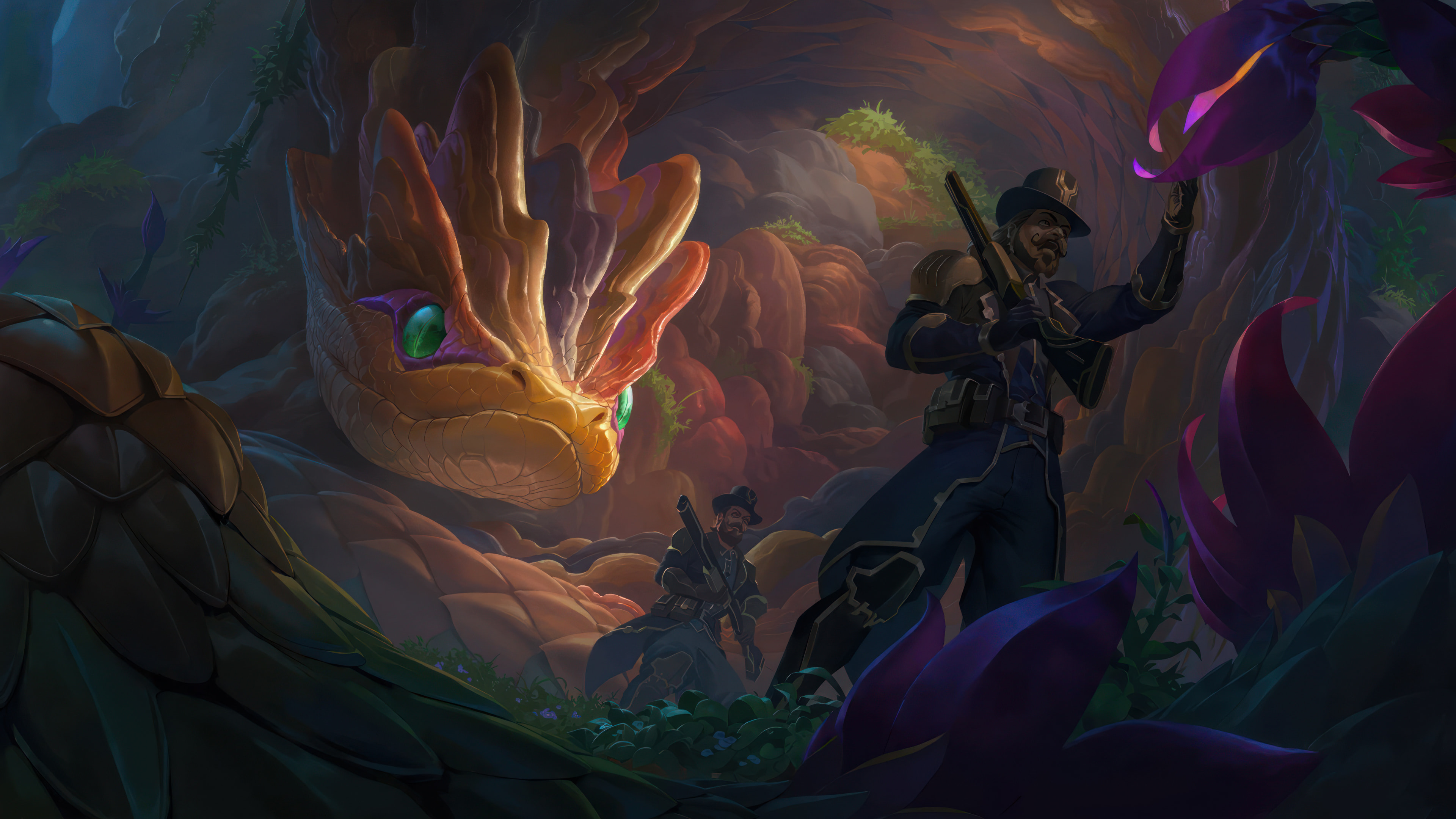 A stunning 4K wallpaper featuring Innovative Beguiling Cobra, the new character from Legends of Runeterra. Experience the excitement and thrill of League Of Legends on your screen. Simply click the download button to bring this masterpiece to life on your screen as a desktop wallpaper or save it for later in your picture collection.