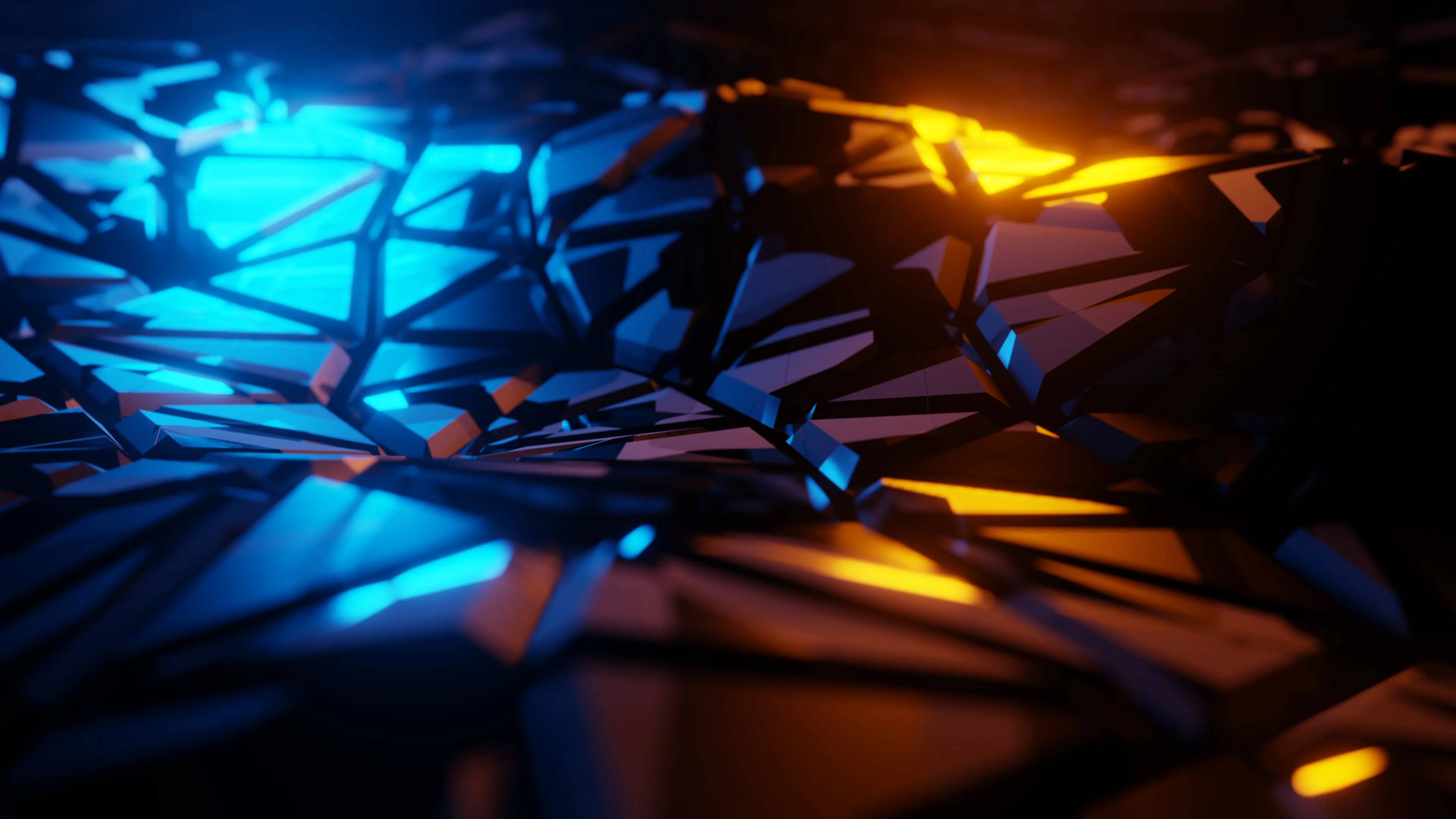 Dark Blue Polygon Wallpaper 4K