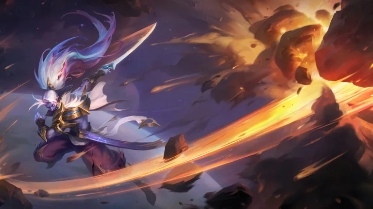 A stunning 4K desktop wallpaper featuring the Cosmic Zephyr Yasuo skin from League of Legends.