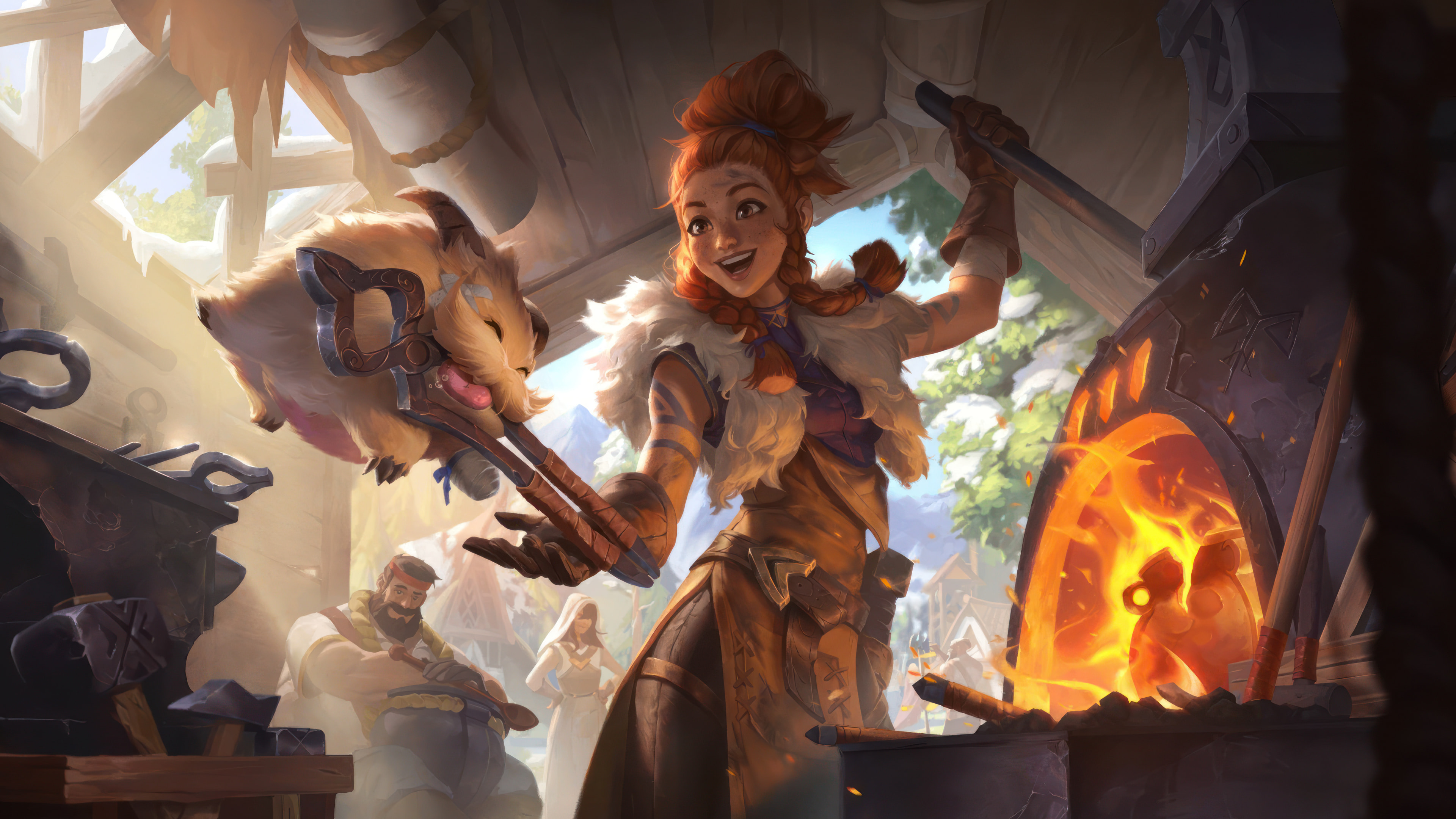 A stunning 4K wallpaper featuring Innovative Blacksmith, the new champion from Legends of Runeterra.