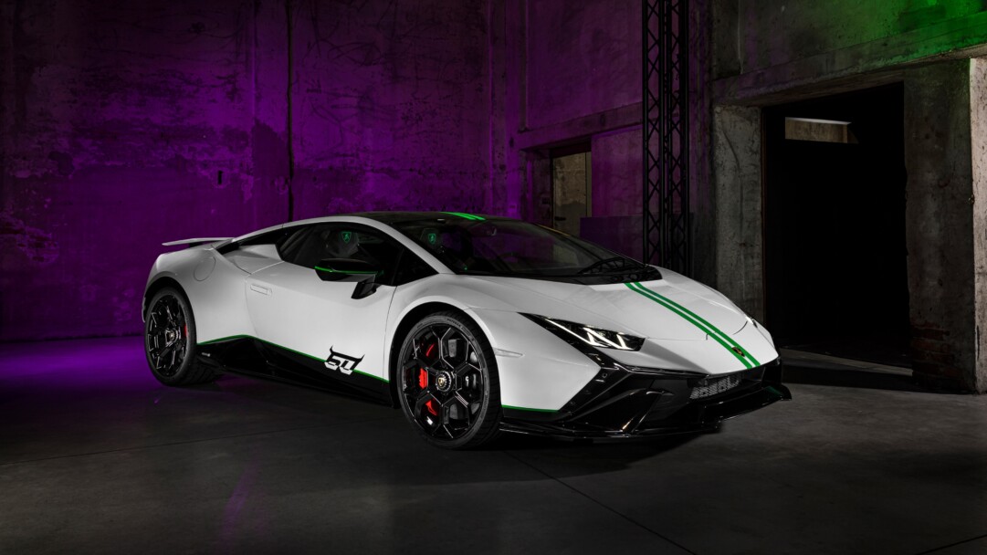This 4K wallpaper features the sleek and stylish Lamborghini Huracán Tecnica, a high-performance luxury sports car that's sure to turn heads.