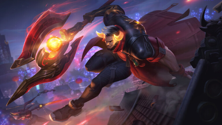 A stunning 4K desktop wallpaper featuring Lunar Beast Darius skin from League of Legends.