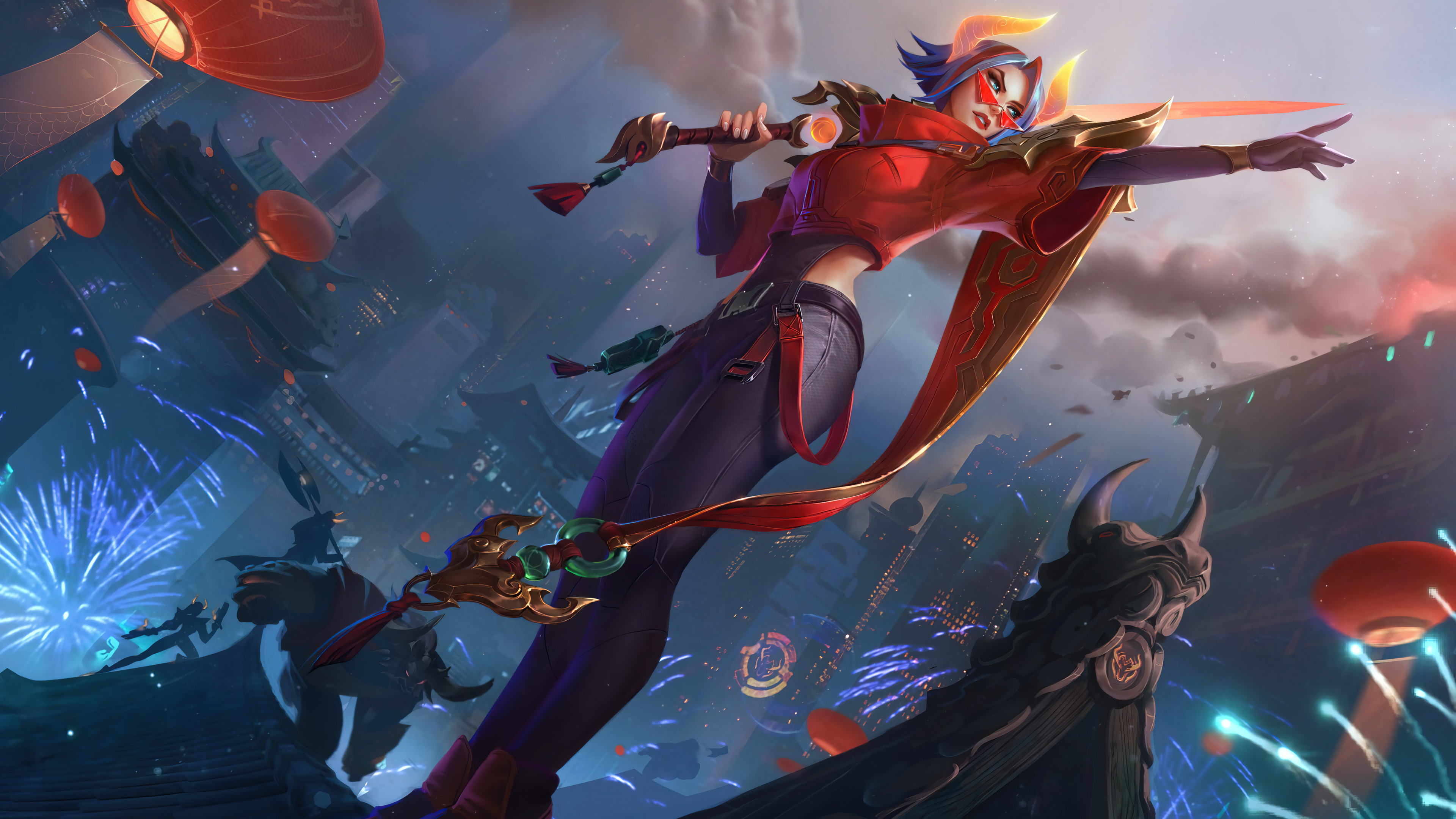 Lunar Beast Fiora Skin League of Legends 4K Wallpaper - Pixground ...