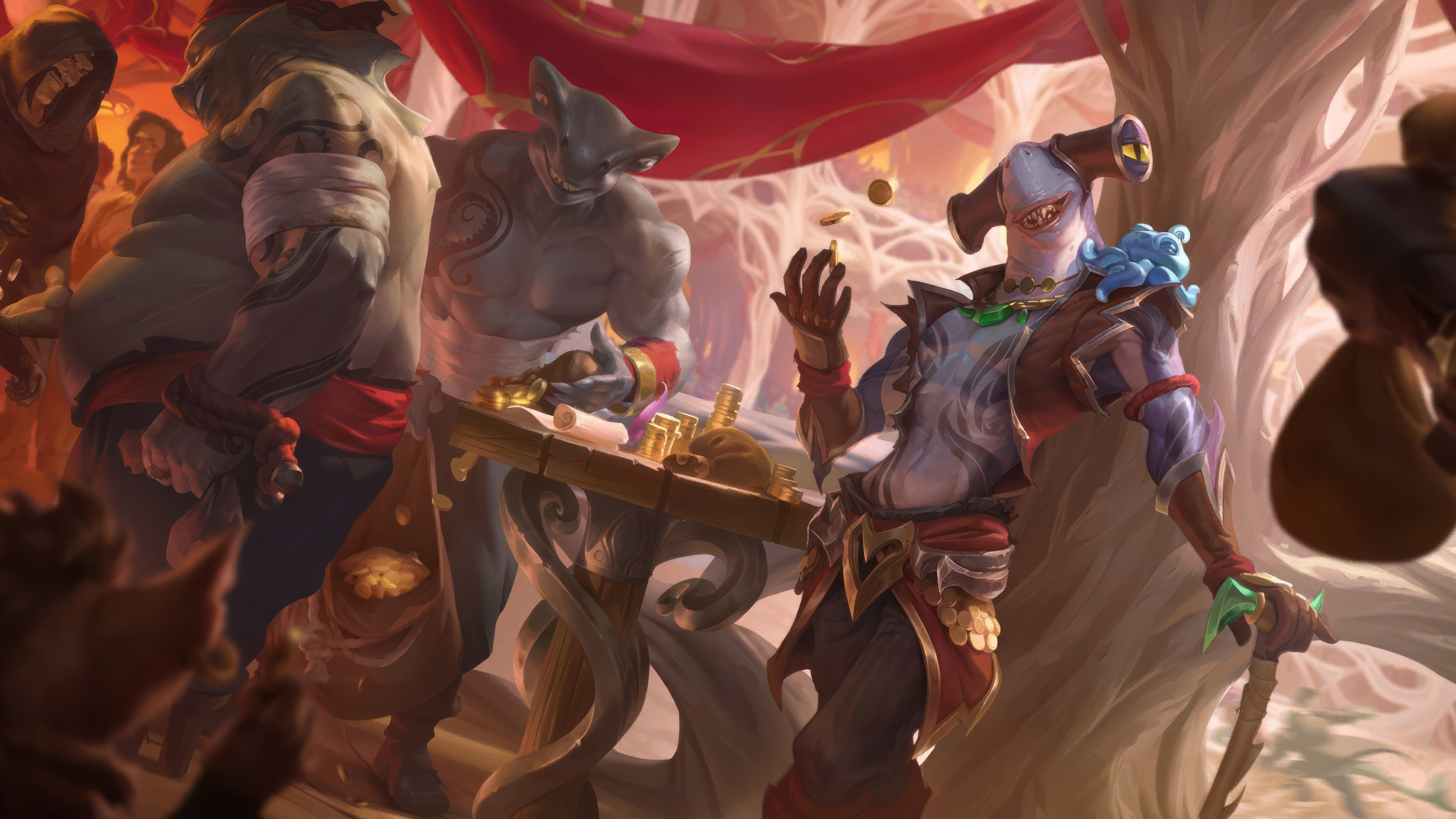 A stunning 4K wallpaper featuring Innovative Perfidious Promoter, the new character from Legends of Runeterra. Experience the excitement and thrill of League Of Legends on your screen. Simply click the download button to bring this masterpiece to life on your screen as a desktop wallpaper or save it for later in your picture collection.