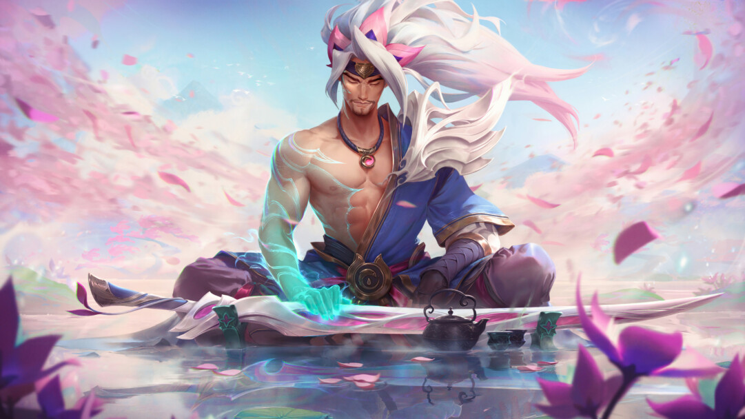 A beautiful 4K desktop wallpaper featuring Spirit Blossom Yasuo skin from League of Legends.